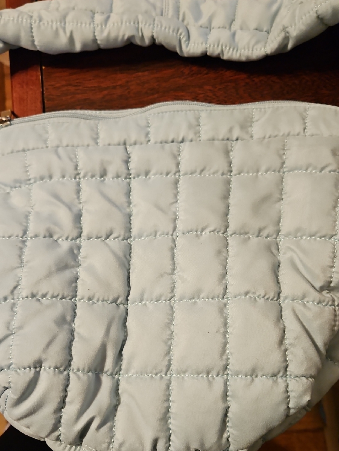 Light Blue Quilted Shoulder Bag